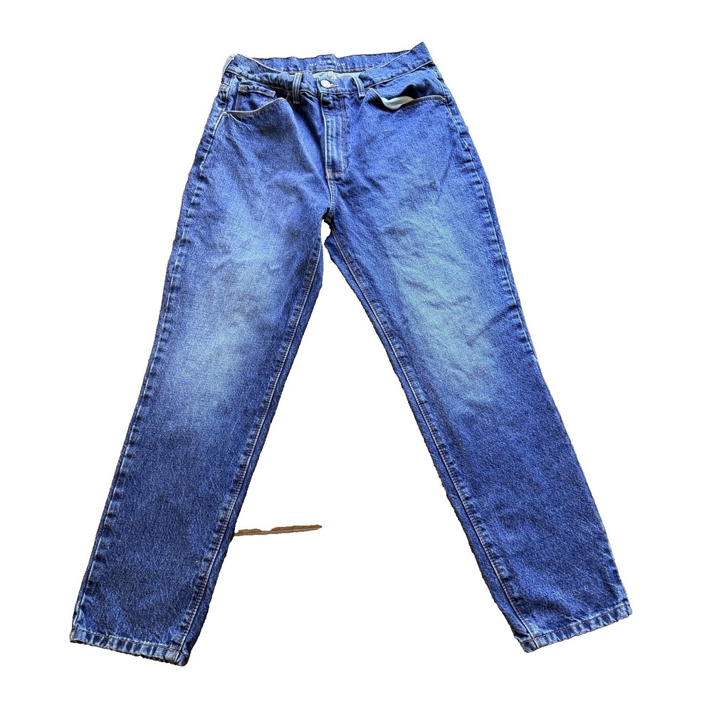 Mott & Bow Jeans Womens 32 Blue Mom High Rise Tapered 100% Cotton 32x28 Ankle